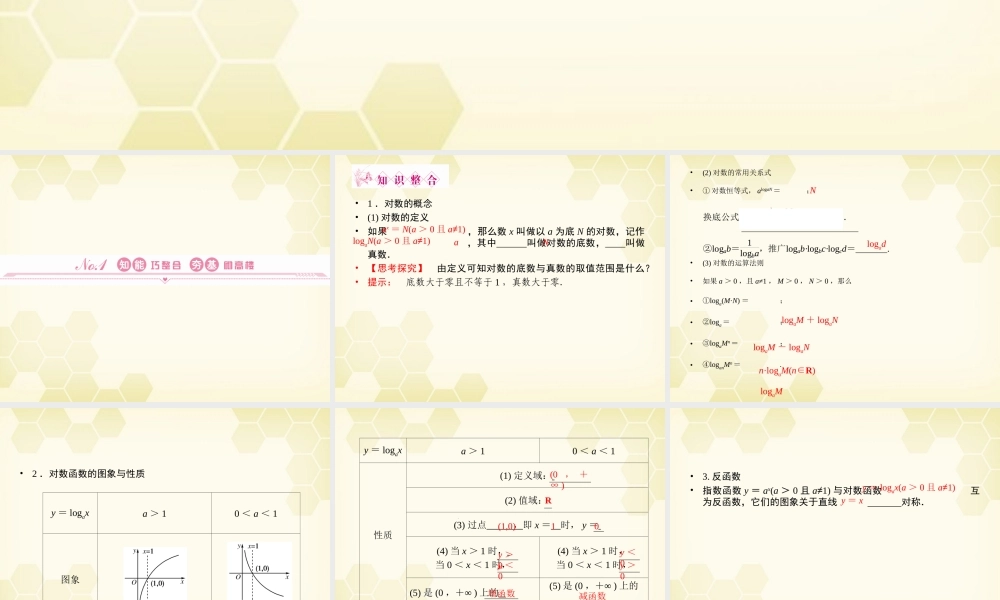 高三数学一轮复习 第2章 函数、导数及其应用第6课时 对数与对数函数精品课件 理 北师大版 课件