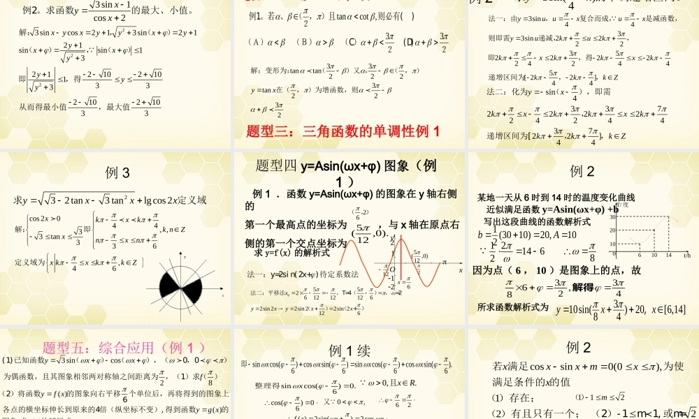高中数学(三角函数的图像和性质)课件2 湘教版必修2 课件