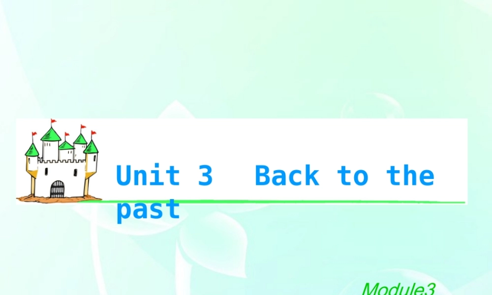 湖南省高考英语总复习 M3 Unit 3 Back to the past课件 牛津版译林版 课件