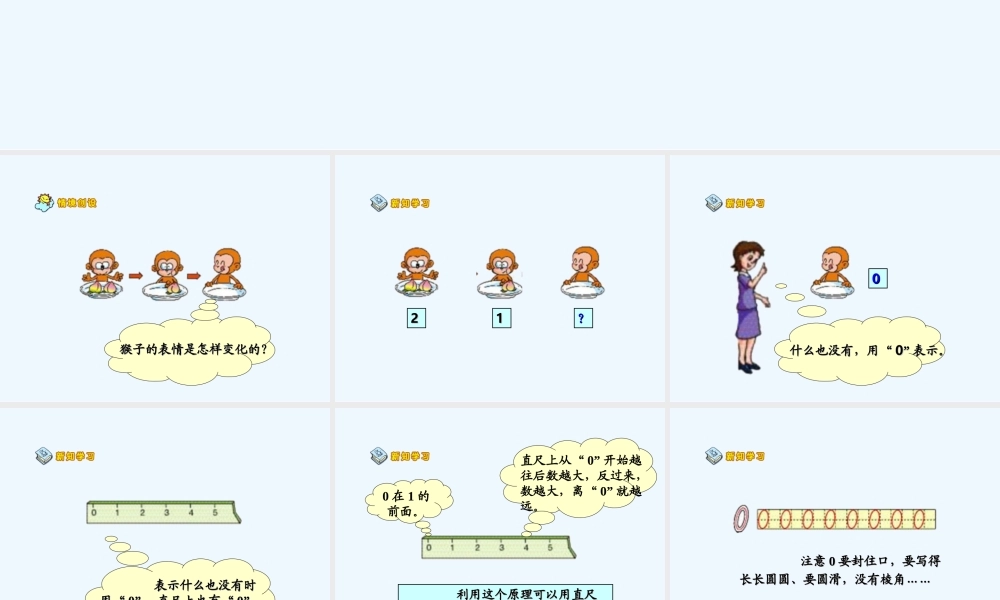 小学数学人教2011课标版一年级《0的认识》ppt课件