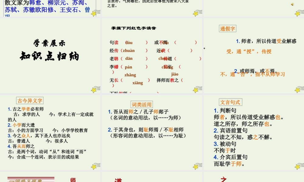 高中语文第三单元11师说课件2新人教版必修3 课件