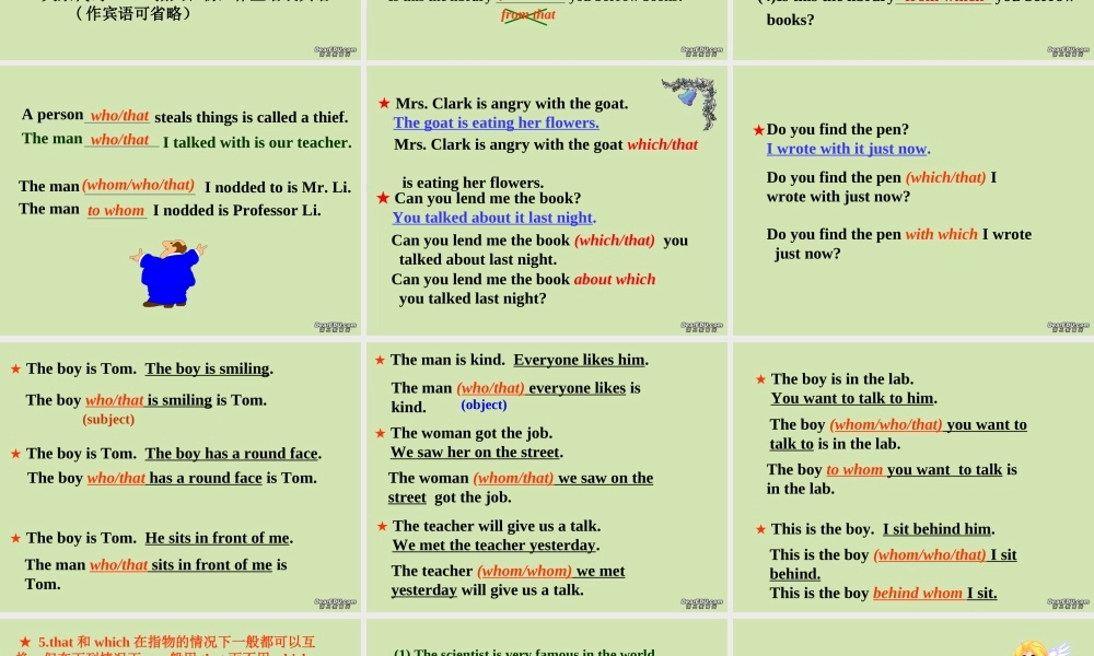 江苏地区高一英语定语从句课件