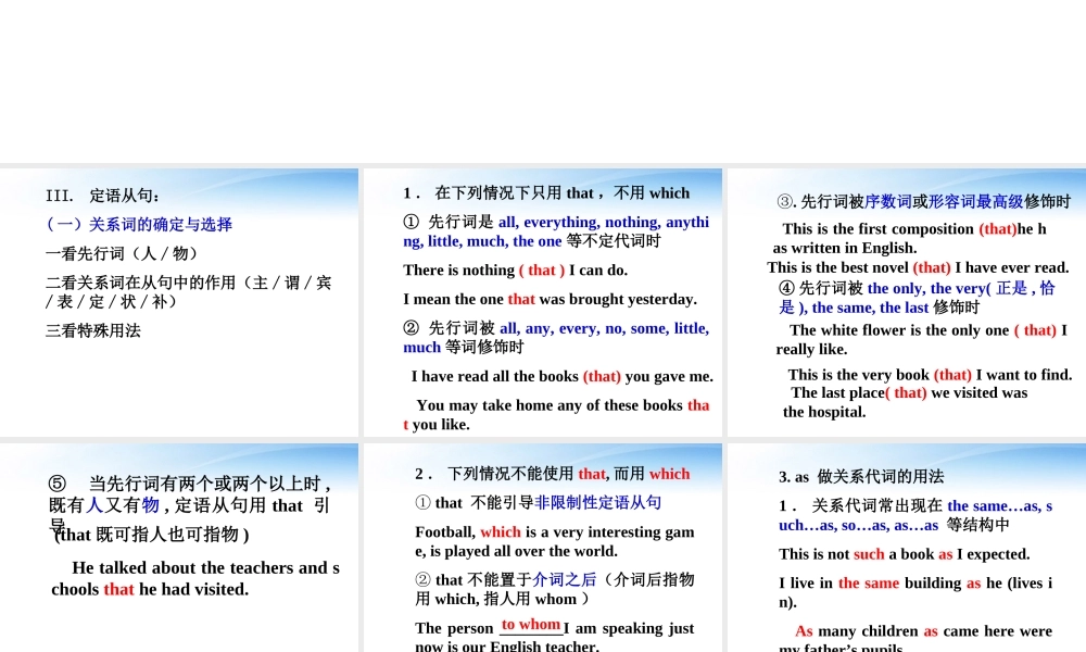 高中英语 Unit1 Nothing ventured，nothing gained定语课件 新人教版选修10 课件