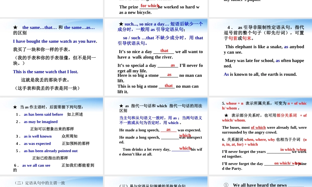 高中英语 Unit1 Nothing ventured，nothing gained定语课件 新人教版选修10 课件