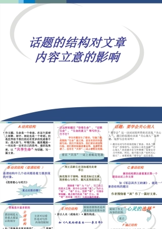 话题的结构对文章内容立意的影响课件 新课标 人教版 课件