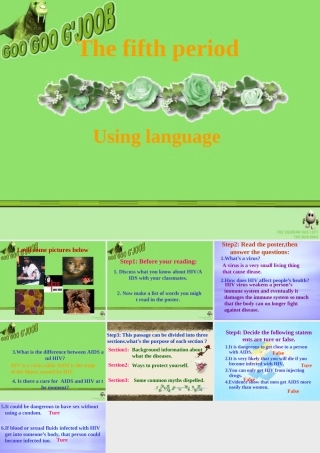 高中英语Unit3 A Healthy life-using language课件 新课标 人教版 必修6 课件