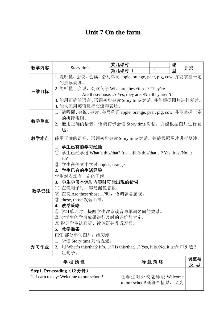 Unit7Onthefarm教案_第1页