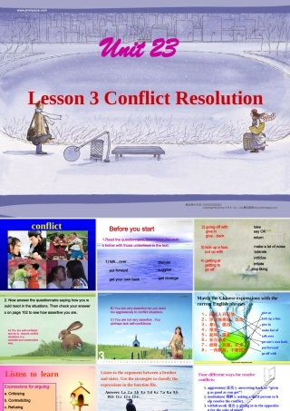 高中英语Unit 23 Conflict Lesson 3 Conflict Resolution 课件2北师大版选修8 课件