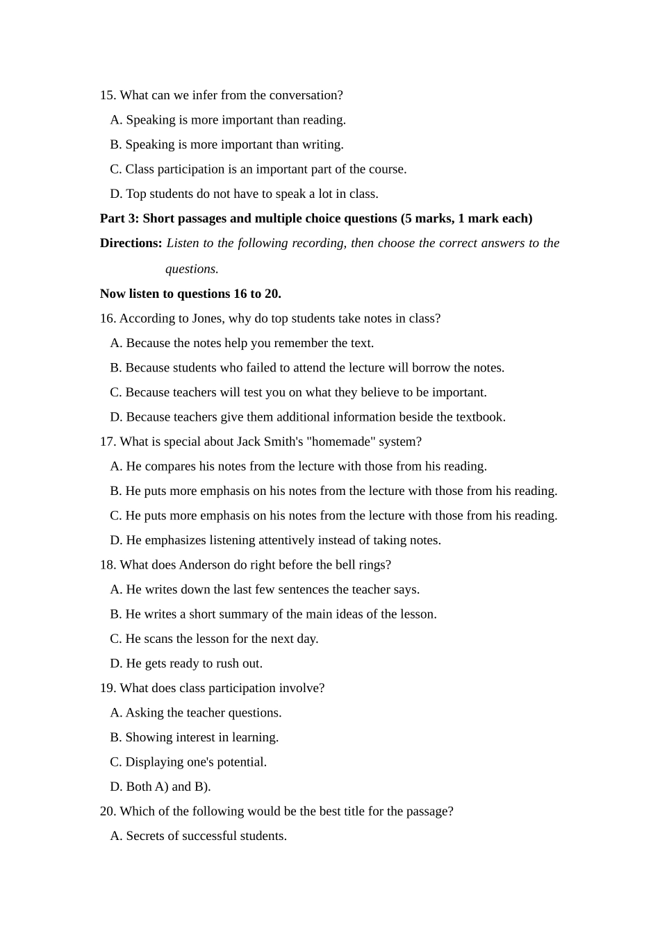 大学英语期末考试(4)及答案_第3页