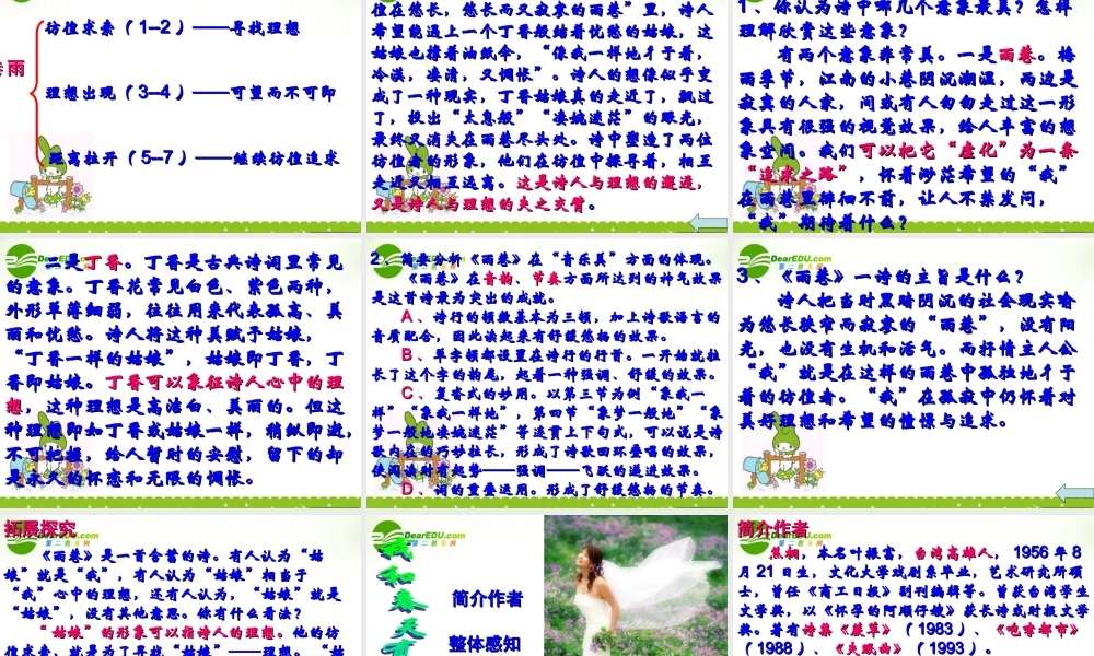 高中语文(现代诗歌四首)课件 粤教版 课件