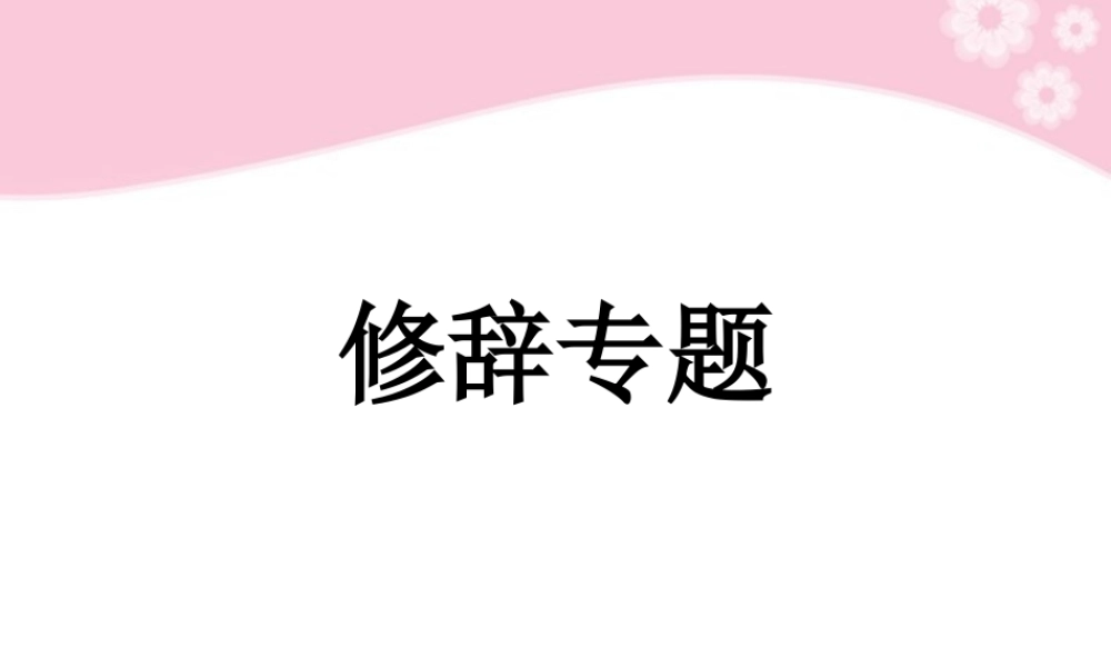 高三语文复习 修辞专题教学课件