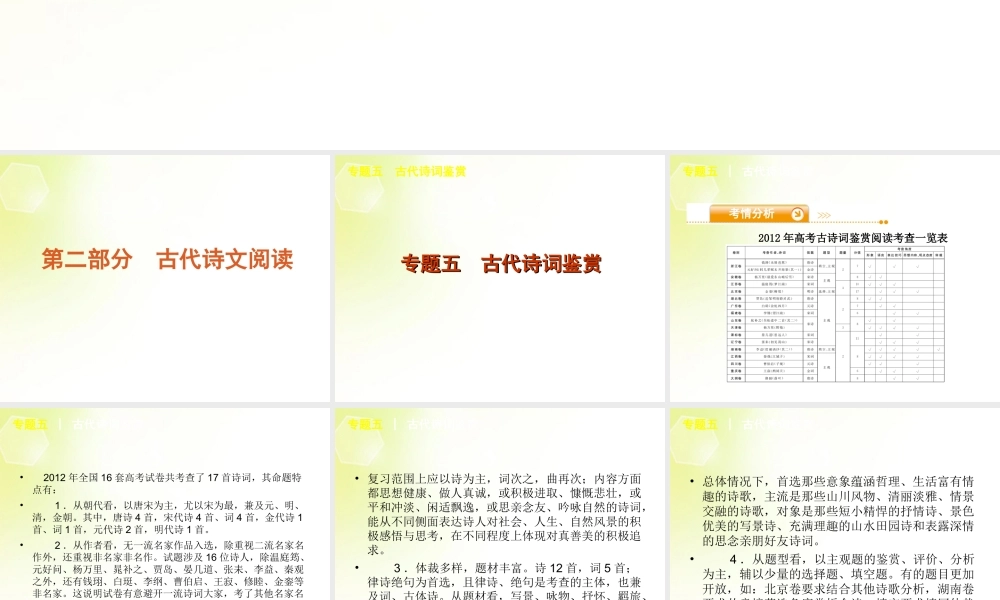 高考语文二轮复习 第2部分 古代诗文阅读课件2(新课标) 课件