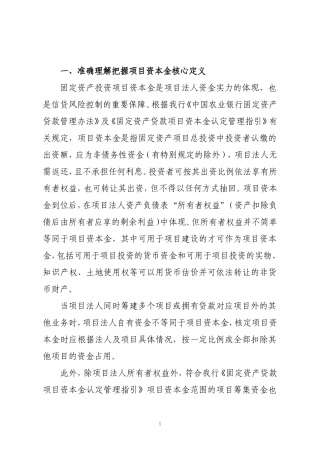 准确理解把握项目资本金核心定义