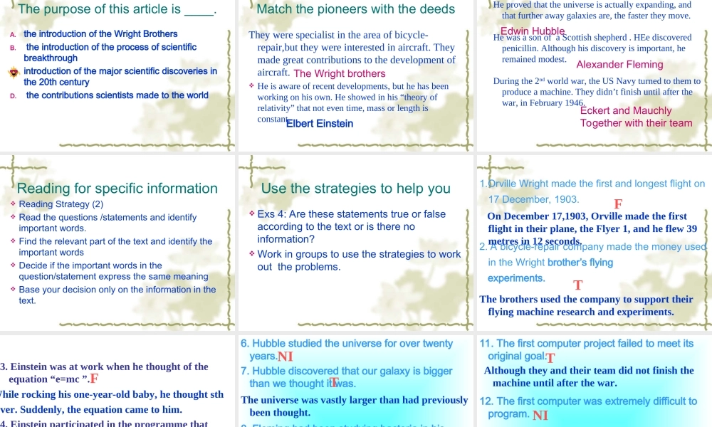 高中英语Unit esson 3 scientific breakthroughs课件1 北师大版 选修7 课件
