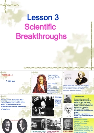 高中英语Unit esson 3 scientific breakthroughs课件1 北师大版 选修7 课件