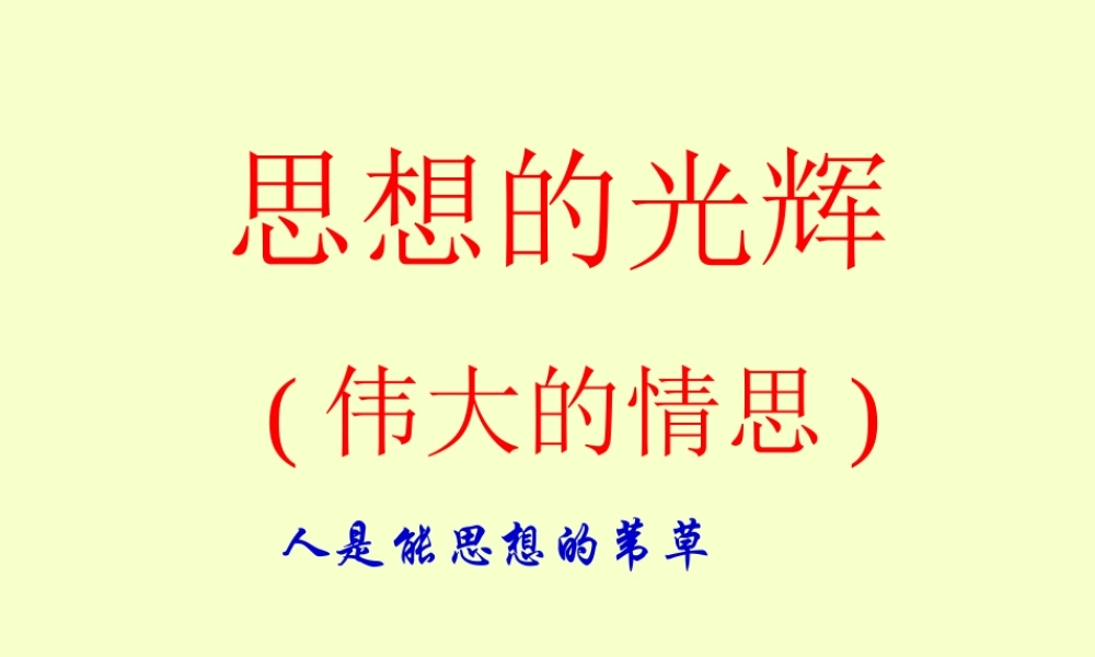 高二语文人是能思想的苇草 苏教版 课件