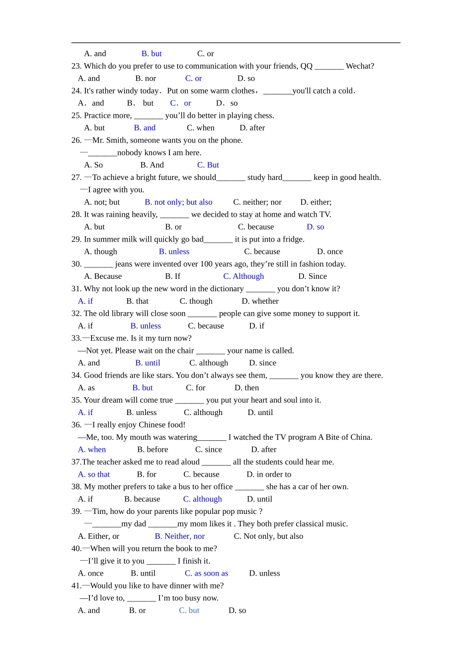 趣味中考英语之连词专项训练_第2页