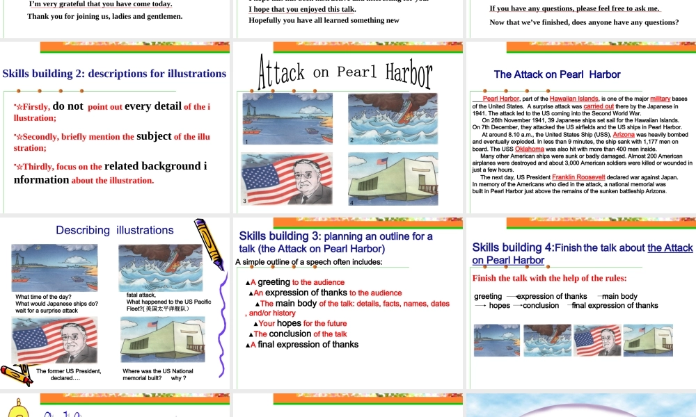 高中英语Unit 3 Back to the past--Task1ppt 课件