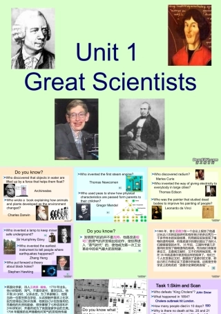 高二英语Unit1 Great scientist period3课件
