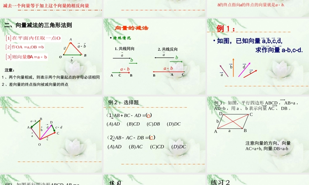 高一数学(向量的减法)课件