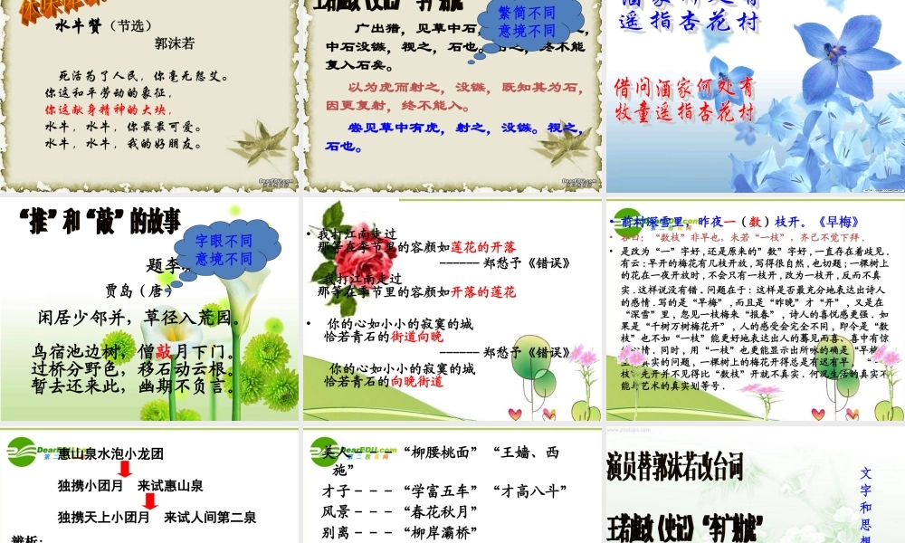 高中语文 第三单元第九课咬文嚼字课件 新人教版必修5 课件