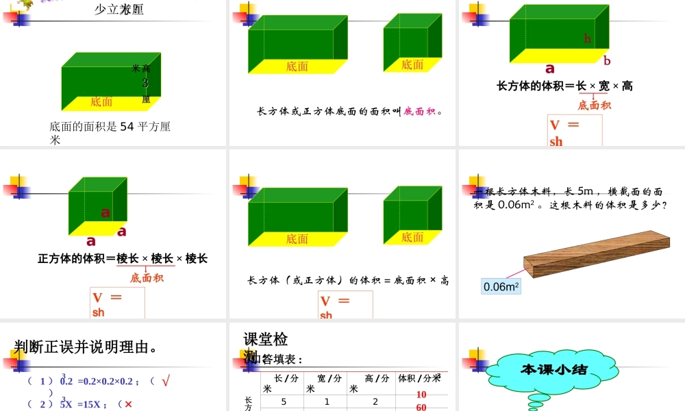 70五年级数学《长方体和正方体体积计算》PPT课件