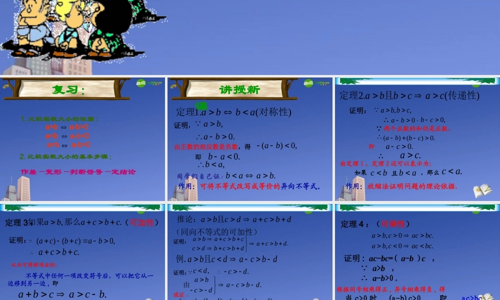 高二数学 第六章 不等式课件： 6.1不等式的性质(二)优秀课件