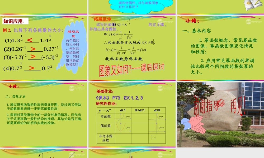 高中数学 24(幂函数)课件二 苏教版必修1  课件