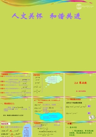 高中数学 24(幂函数)课件二 苏教版必修1  课件