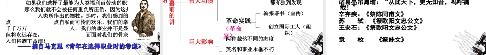 高中语文(在马克思墓前的讲话)课件8 新人教版必修2 课件