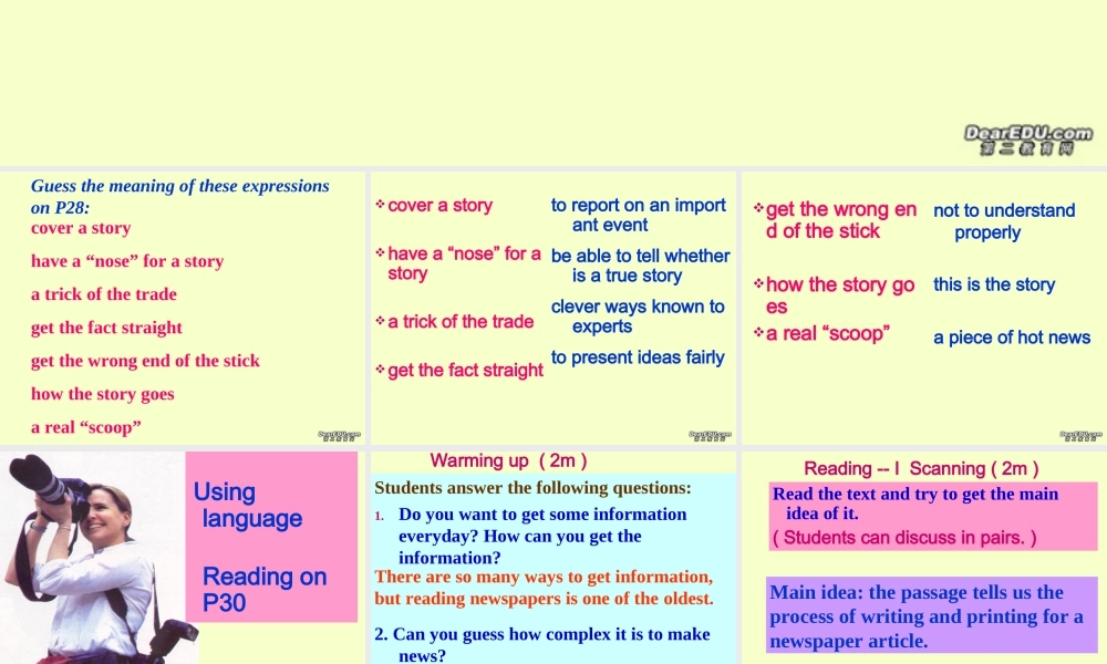 高二英语Unit4 Period2课件