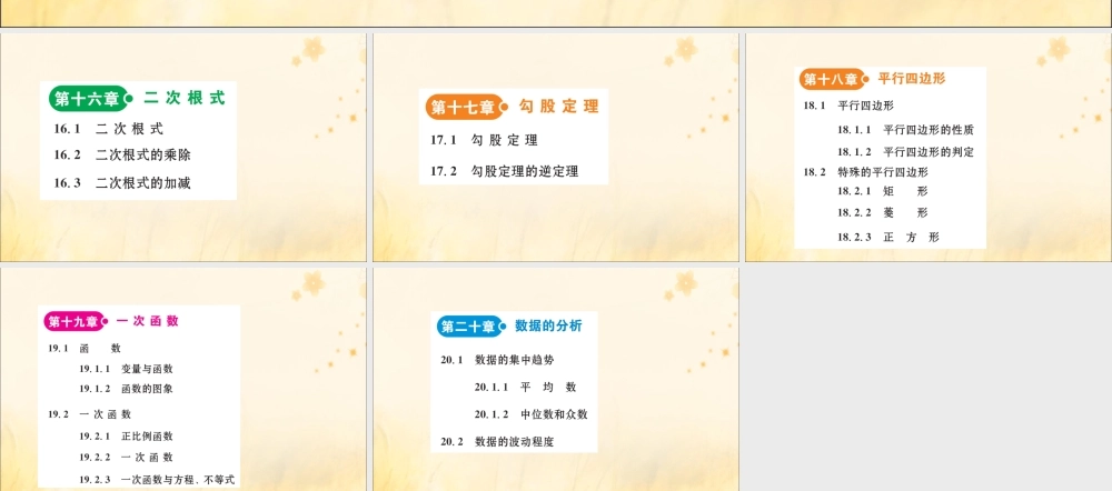 版八年级数学下册 目录素材 (新版)新人教版 素材