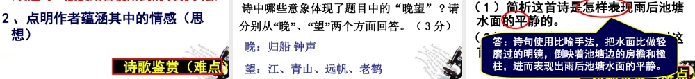 高考语文二轮复习 49古诗鉴赏的方法练习专题课件 苏教版 课件