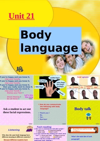 高一英语Unit21 Body language教学课件 人教版 课件