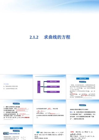 高中数学 第2章212求曲线的方程课件 新人教A版选修2-1 课件