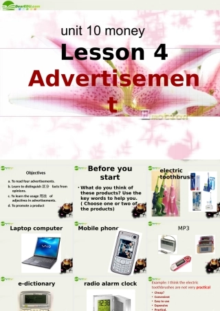 高中英语 Unit10(Money)Lesson 4 Advertisements课件2 北师大版必修4 课件