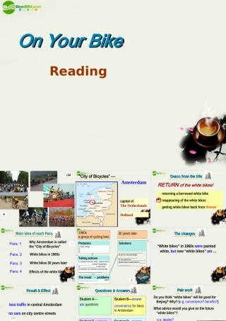 高中英语 Unit9 lesson1(wheels)On your bike课件4 北师大版必修3 课件