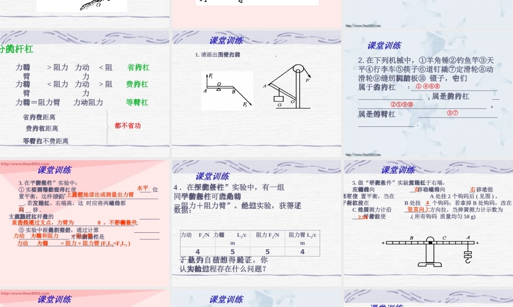 江苏省中考物理复习课件 杠杆 课件