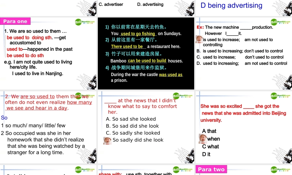 高中英语 U1_Reading language points课件 牛津版必修4 课件