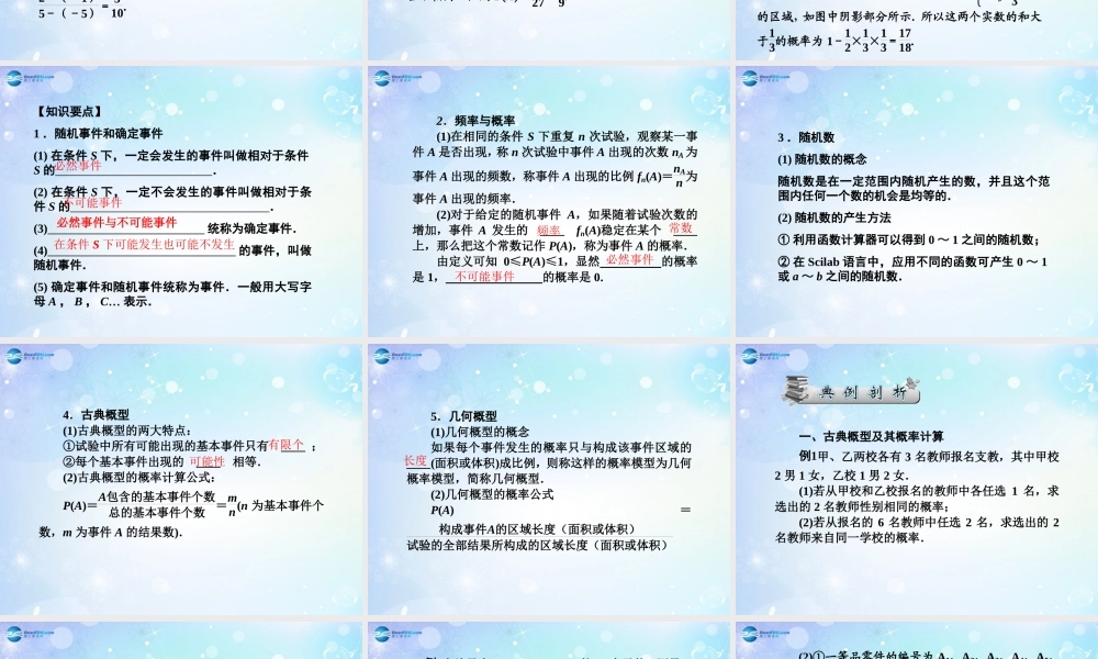高考数学一轮总复习 7.49 随机事件的概率、古典概型、几何概型课件 理 课件