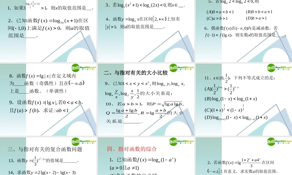 高中数学 指数、对数函数课件 新人教A版必修1 课件