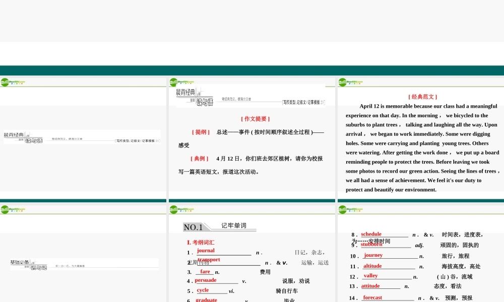 高考英语 第一部分 Unit3__Travel_journal课件 新人教版 课件