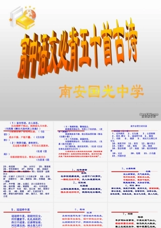 高中语文必背五十首古诗0 课件