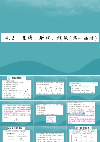 秋七年级数学上册 第四章 几何图形初步 4.2 直线、射线、线段(第1课时)练习课件 (新版)新人教版 课件