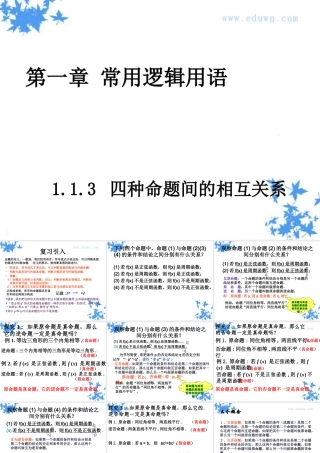 1.1.3四种命题间的相互关系-ppt课件(24张)-高中数学-人教A版-选修2-1