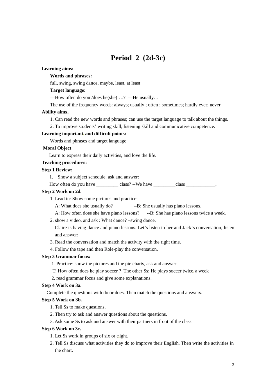 unit2Howoftendoyouexercise全单元教案_第3页