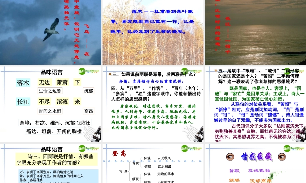 高中语文 第2单元第6课(登高)课件 新人教版必修3 课件