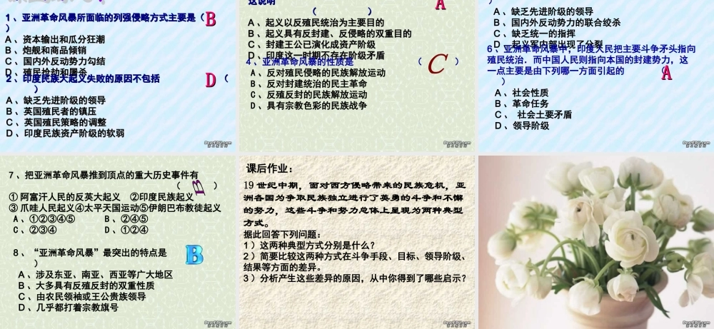 高二历史第六节 亚洲革命风暴课件 人教版 课件