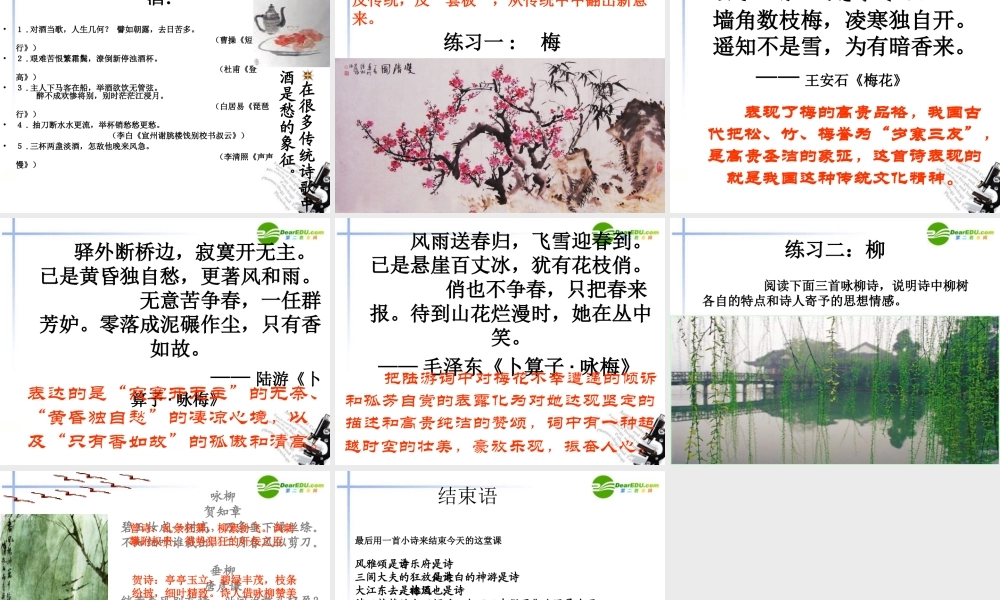 高中语文(说木叶)教学课件 新人教版必修5 课件