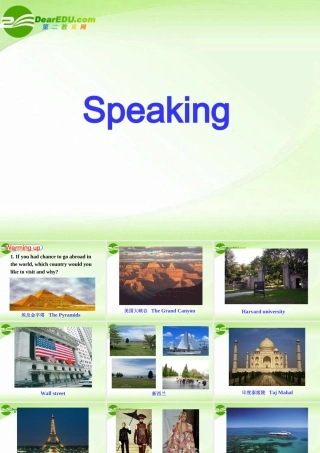 高中英语 Unit5 Travelling abroad-Speaking课件 新人教版选修7 课件